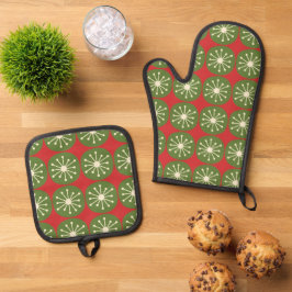 Set De Manoplas Navidades de puntos moderados retro-atómicos de me