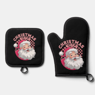 Set De Manoplas Navidades de Santa Rosa Retro Vintage