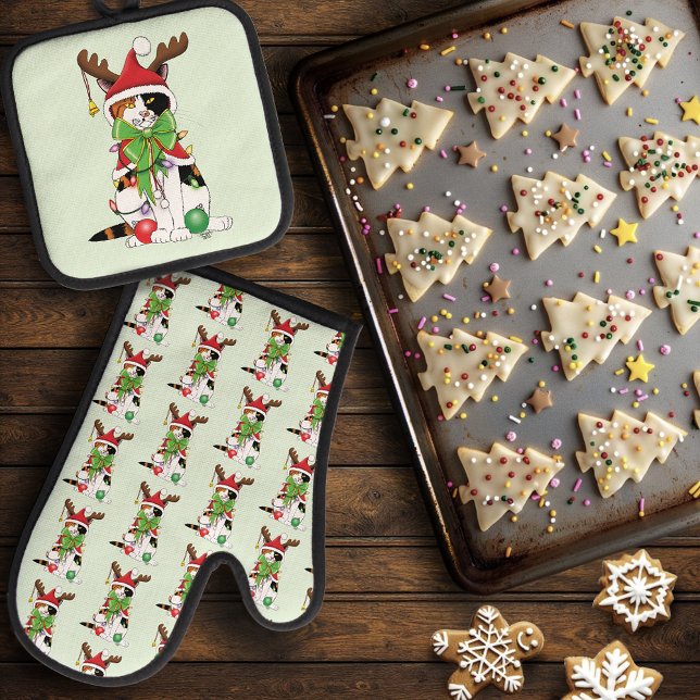 Set De Manoplas Navidades divertidos Calico Cat (Subido por el creador)