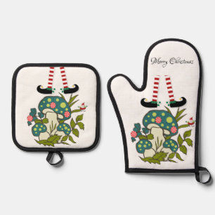 Set De Manoplas Navidades Elf Oven Mitt & Pot Holders