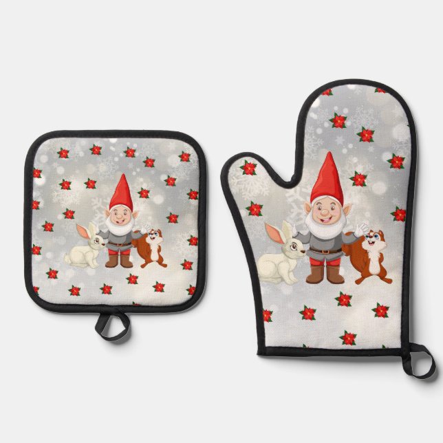 Set De Manoplas Navidades gnome horno mitt & portacolchón (Anverso)