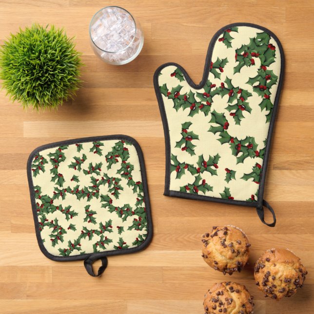 Set De Manoplas Navidades Holly (De arriba hacia abajo)
