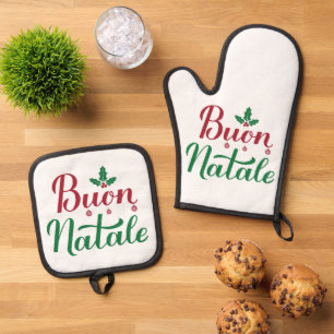 Set De Manoplas Navidades italianos Buon Natale Kitchen