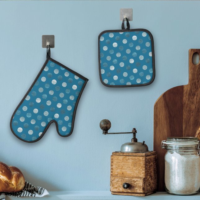 Set De Manoplas Navidades modernos y elegantes con puntos de polka (Subido por el creador)