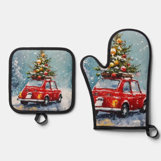 Set De Manoplas Navidades retro Coszy Van (Anverso)