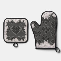 Negro de encaje cerámico y copo de nieve