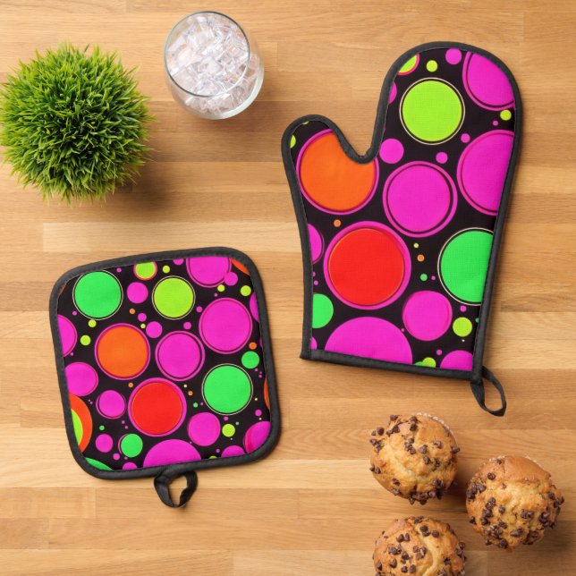 Set De Manoplas Neon Dot Fiesta (De arriba hacia abajo)