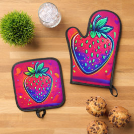 Set De Manoplas Neón Fresa Pop