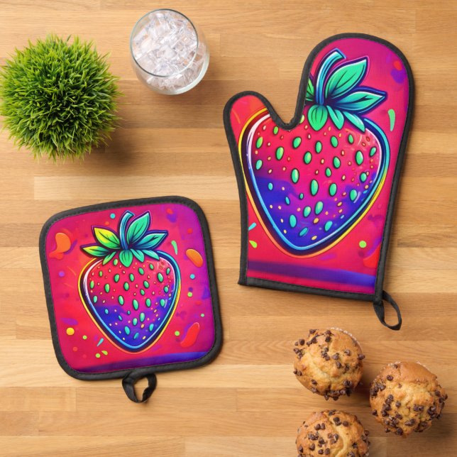 Set De Manoplas Neón Fresa Pop (De arriba hacia abajo)