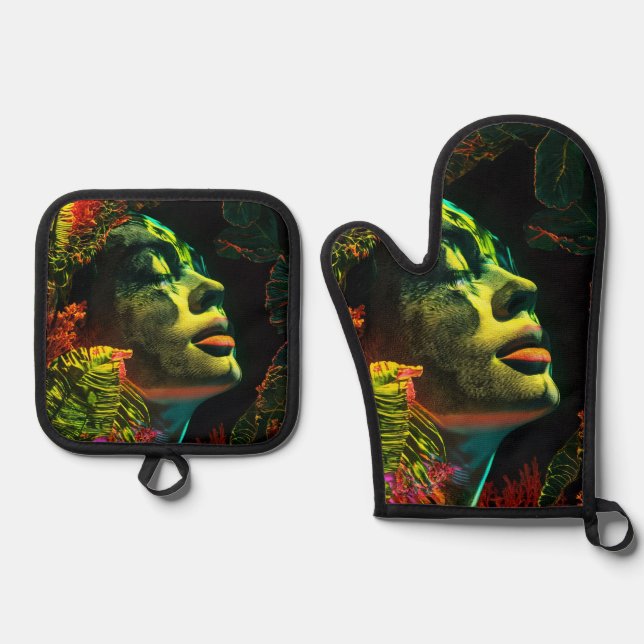 Set De Manoplas Neon GIGHT Woman , Arte Realista (Anverso)