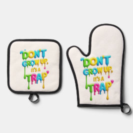 Set De Manoplas No crezcas, es una trampa | Cita divertida con cam