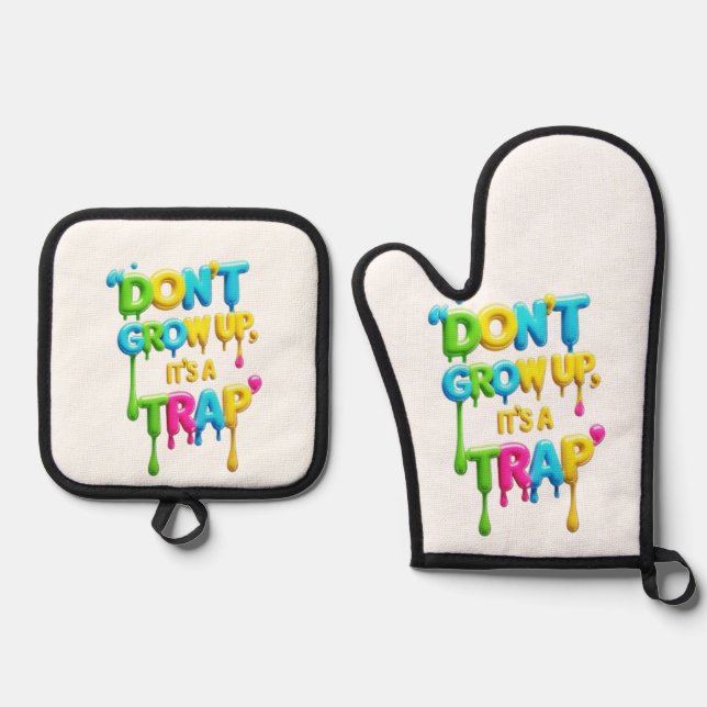 Set De Manoplas No crezcas, es una trampa | Cita divertida con cam (Anverso)