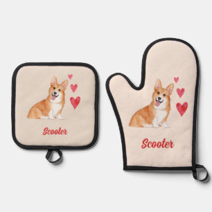 Set De Manoplas Nombre del Mascota del Personalizable de Pembroke