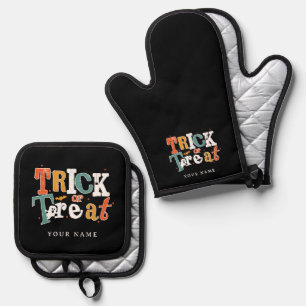 Set De Manoplas Nombre Personalizado De Halloween Trick O Trek
