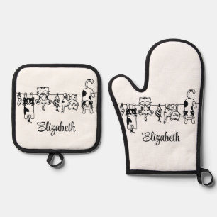 Set De Manoplas Nombre personalizado de los gatitos colgantes