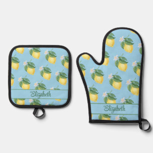 Set De Manoplas Nombre personalizado del limón de cítricos mediter