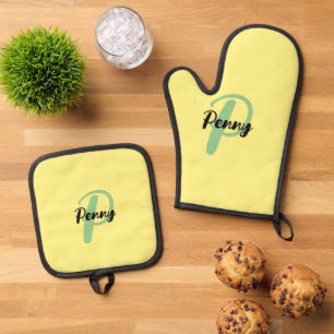 Set De Manoplas Nombre personalizado Guante de cuervo amarillo