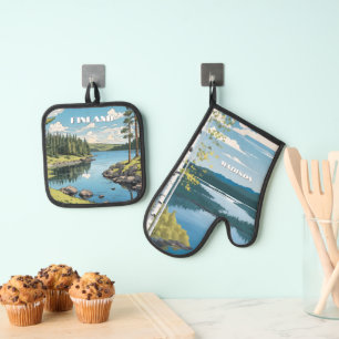Set De Manoplas Nombre personalizado Ilustracion natural de Finlan
