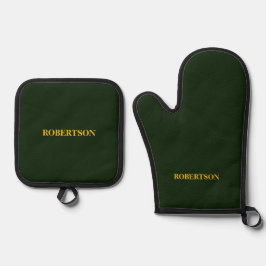 Set De Manoplas Nombre personalizado minimalista verde