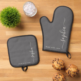 Set De Manoplas Nombre personalizado, monograma 