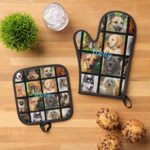 Nombre Personalizado Oven Glove With Dogs