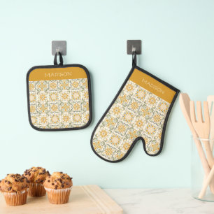 Set De Manoplas Nombre personalizado Patrón de mosaicos portuguese
