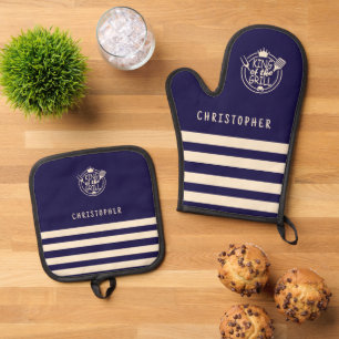 Set De Manoplas Nombre personalizado Rey de la Armada Grill