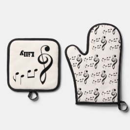 Set De Manoplas Notas de música personalizadas