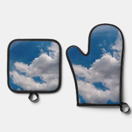 Set De Manoplas Nubes blancas grandes