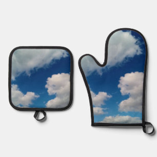 Set De Manoplas Nubes blancas grandes