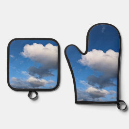 Set De Manoplas Nubes blancas oscuras