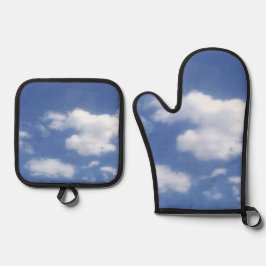 Set De Manoplas nubes en cielo azul 