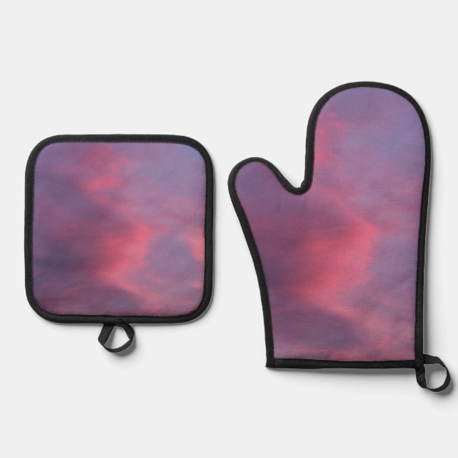Set De Manoplas Nubes Rosadas Azules (Anverso)