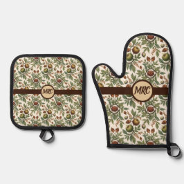 Set De Manoplas Nueces botánicas vintage y bayas