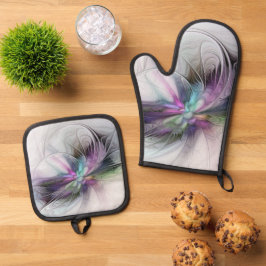 Set De Manoplas Nueva vida, colorida abstracción de fantasía artís