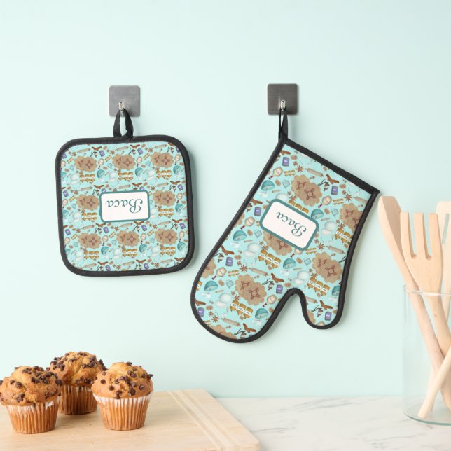 Set De Manoplas Nuevo México Biscochito Cookies Zia Sun (Insitu (colgante))