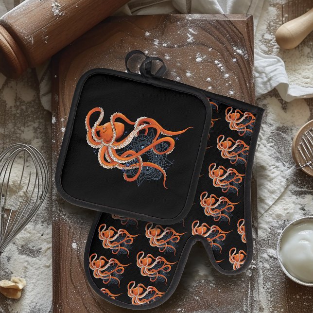 Set De Manoplas Octopus Naranja Mandalla Blue (Subido por el creador)