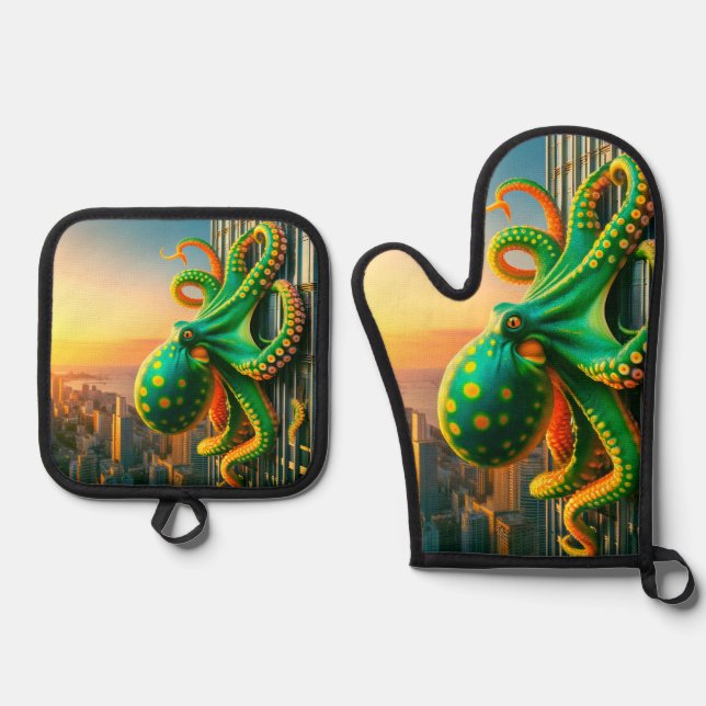 Set De Manoplas Octopus verde (Anverso)