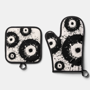 Set De Manoplas Ojo malvado negro y blanco