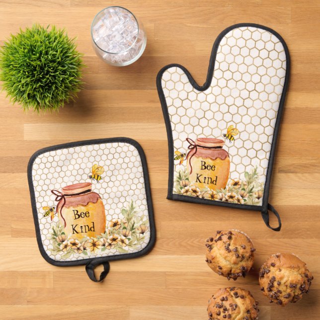 Set De Manoplas Olla de miel amable  (De arriba hacia abajo)
