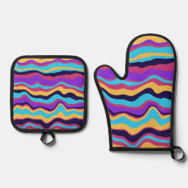 Set De Manoplas Ondas abstractas