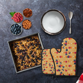 Set De Manoplas Orejas, frutas y frutos secos de oro