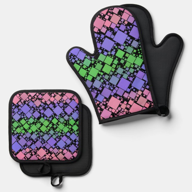Set De Manoplas Orgulloso Trigénero Geométrico Retro Mod Boho (Anverso/Reverso)