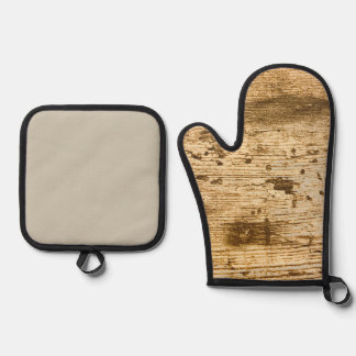 Set De Manoplas Original Wood Grain .Oven Mitts.
