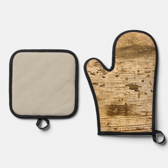Set De Manoplas Original Wood Grain .Oven Mitts. (Anverso)