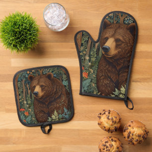 Set De Manoplas Oso castaño retro ruso