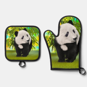 Set De Manoplas Oso Panda Lindo Kawaii Regalo Perfecto para Amante
