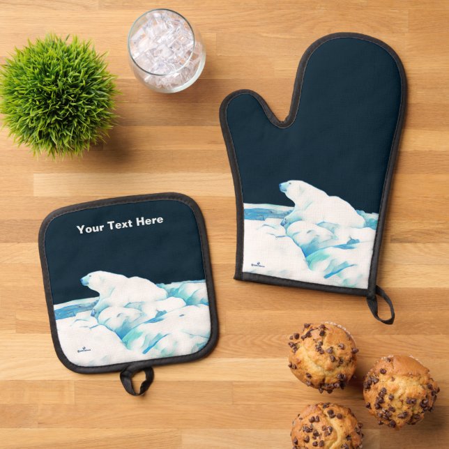 Set De Manoplas Oso Polar Sobre El Hielo (De arriba hacia abajo)