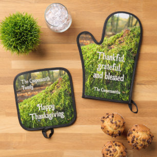 Set De Manoplas Otoño Moss en el Sol Dorado - Personalizado