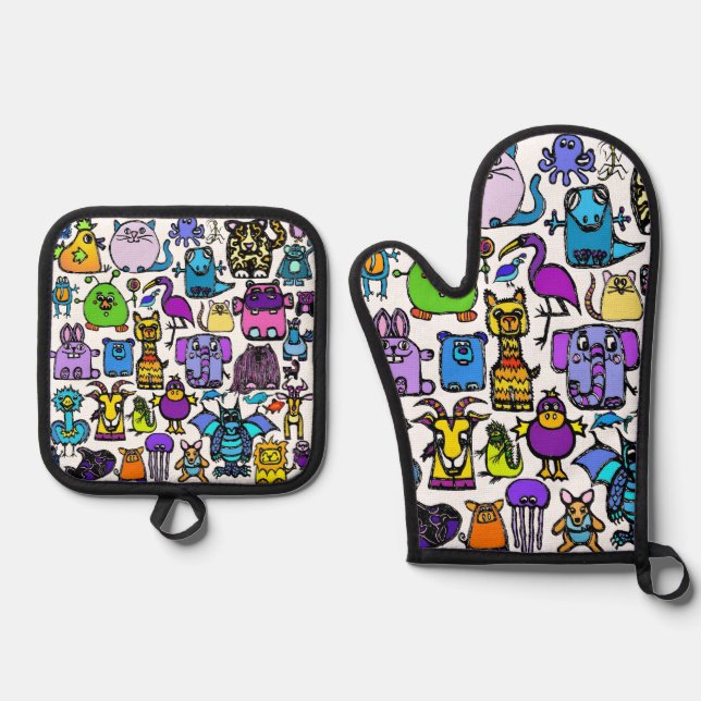 Set De Manoplas Oven Mitt (Anverso)